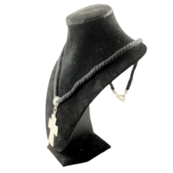 Serenity Prayer Cross Twisted Textile Necklace - Picture 4 of 8